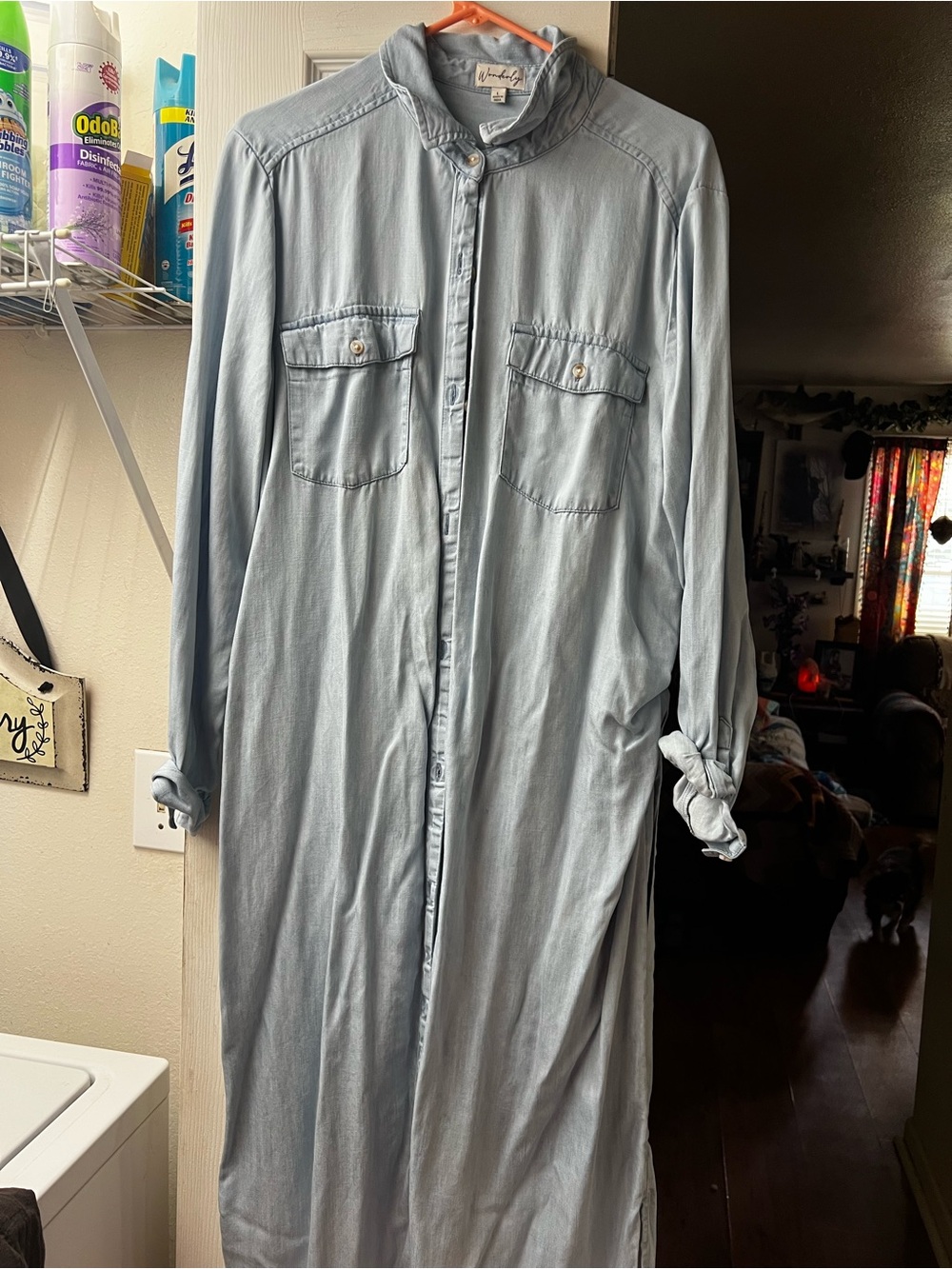 Light Blue woman’s Shirt Dress with belt